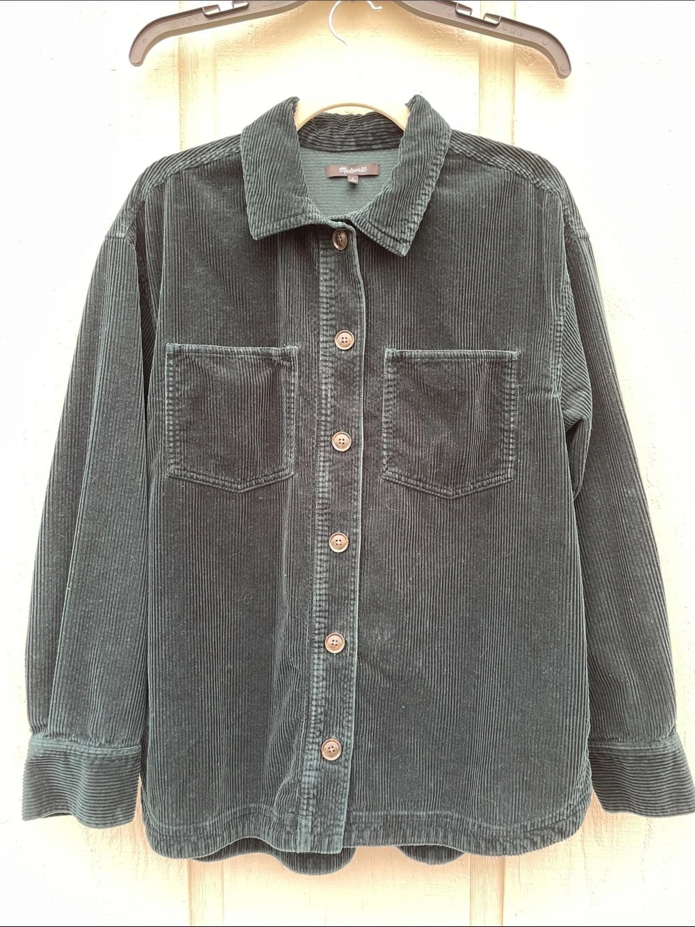Madewell Kentwood Ancient Forest Corduroy Jacket Shirt Medium Button Up Pockets - Picture 3 of 15